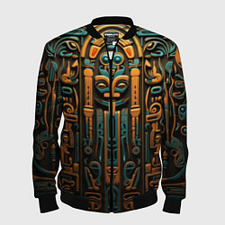 Бомбер мужской Орнамент в египетском стиле, бюст Нефертити, цвет: 3D-черный