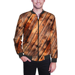 Бомбер мужской Деревянная обшивка, цвет: 3D-черный — фото 2