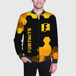 Бомбер мужской Fortnite - gold gradient вертикально, цвет: 3D-черный — фото 2