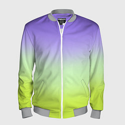 Бомбер мужской Фиолетовый мятный и желто-зеленый градиент, цвет: 3D-меланж