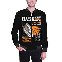 Бомбер мужской Basketball New York, цвет: 3D-черный — фото 2