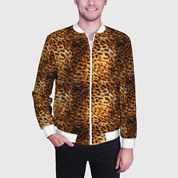 Бомбер мужской Текстура кожи животного паттерн, цвет: 3D-белый — фото 2