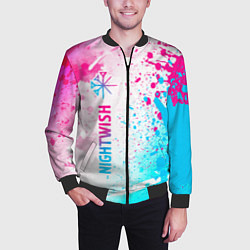 Бомбер мужской Nightwish neon gradient style по-вертикали, цвет: 3D-черный — фото 2