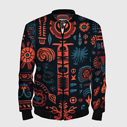Мужской бомбер Абстрактный паттерн в славянской стилистике