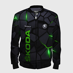 Бомбер мужской Skoda - плиты с эффектом свечения, цвет: 3D-черный