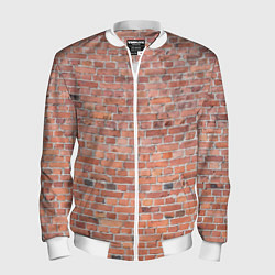 Бомбер мужской Кирпичная стена узор, цвет: 3D-белый