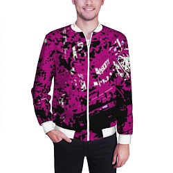 Бомбер мужской Фиолетовая иллюстрация, цвет: 3D-белый — фото 2