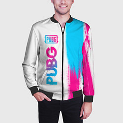 Бомбер мужской PUBG neon gradient style по-вертикали, цвет: 3D-черный — фото 2