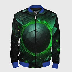 Бомбер мужской Абстрактная гармония зеленого, цвет: 3D-синий