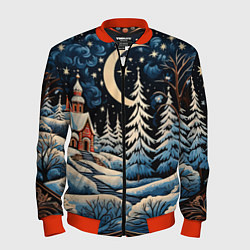 Бомбер мужской Морозное утро, цвет: 3D-красный