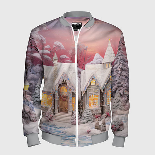 Мужской бомбер Звезды и подарки новогодней ночи / 3D-Меланж – фото 1