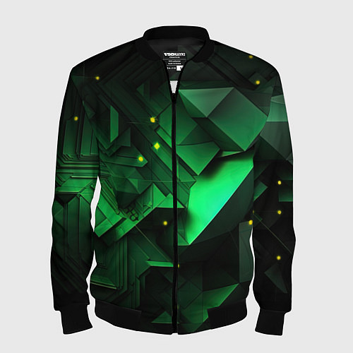 Мужской бомбер Визуальные иллюзии в геометрии / 3D-Черный – фото 1
