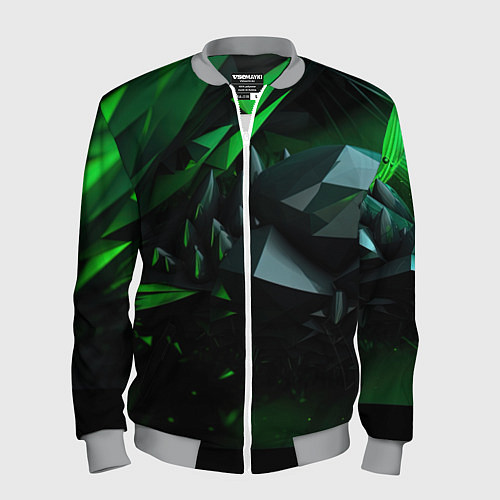 Мужской бомбер Гармония зеленого хаоса / 3D-Меланж – фото 1