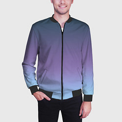 Бомбер мужской Градиент синий фиолетовый голубой, цвет: 3D-черный — фото 2