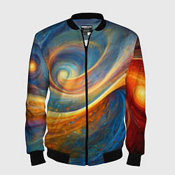 Бомбер мужской Космические завихрения, цвет: 3D-черный