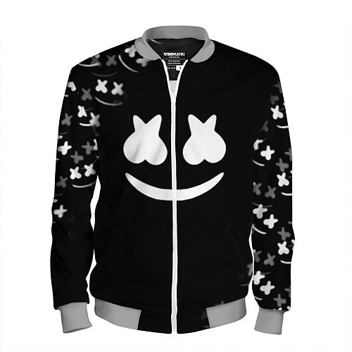 Мужской бомбер Marshmello black collection / 3D-Меланж – фото 1