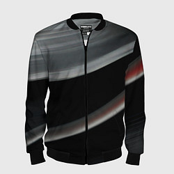 Бомбер мужской Black grey abstract, цвет: 3D-черный