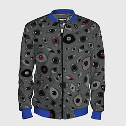 Мужской бомбер Серый цвет: глазики-косоглазики