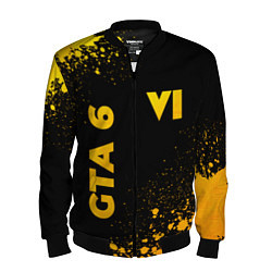 Бомбер мужской GTA 6 - gold gradient вертикально, цвет: 3D-черный