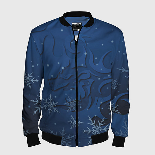 Мужской бомбер Ледяной дракон 2024 / 3D-Черный – фото 1