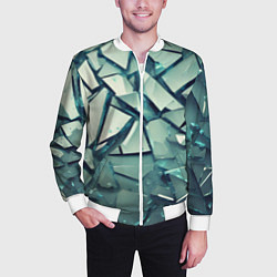 Бомбер мужской Битое стекло текстура, цвет: 3D-белый — фото 2