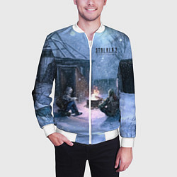Бомбер мужской STALKER 2 новички на кордоне, цвет: 3D-белый — фото 2