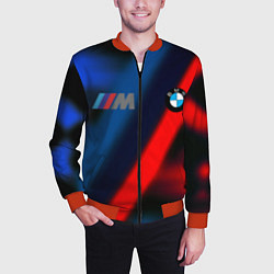 Бомбер мужской BMW sport абстракция, цвет: 3D-красный — фото 2