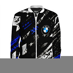 Бомбер мужской BMW stripes color auto sport, цвет: 3D-белый