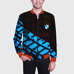 Бомбер мужской BMW sport car abstraction, цвет: 3D-красный — фото 2