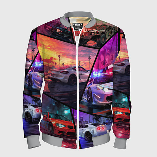 Мужской бомбер GTA style cars / 3D-Меланж – фото 1