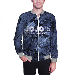 Бомбер мужской ДжоДжо на фоне манги, цвет: 3D-меланж — фото 2