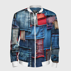 Бомбер мужской Джинсовая форма электрика, цвет: 3D-белый
