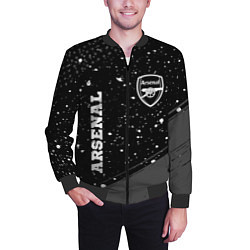 Бомбер мужской Arsenal sport на темном фоне вертикально, цвет: 3D-черный — фото 2
