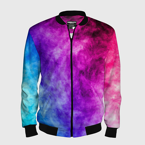 Мужской бомбер Colorful smoke / 3D-Черный – фото 1