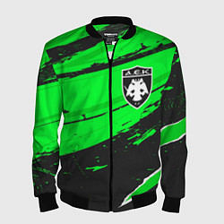 Бомбер мужской AEK Athens sport green, цвет: 3D-черный