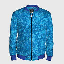 Бомбер мужской Ярко-голубой абстракция космический, цвет: 3D-синий