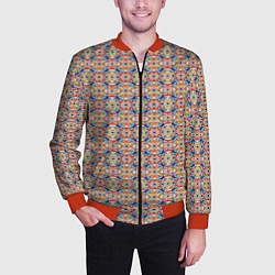 Бомбер мужской Марокканская мозаика цветочный узор, цвет: 3D-красный — фото 2