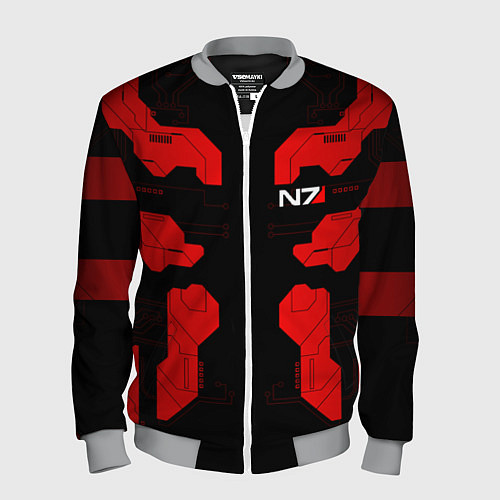Мужской бомбер Mass Effect - Red armor / 3D-Меланж – фото 1
