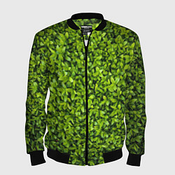 Бомбер мужской Зелёная трава листья, цвет: 3D-черный