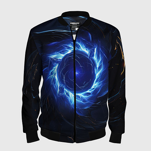 Мужской бомбер Синяя магическая абстракция / 3D-Черный – фото 1