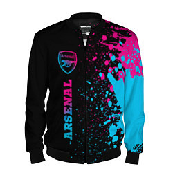 Бомбер мужской Arsenal - neon gradient по-вертикали, цвет: 3D-черный