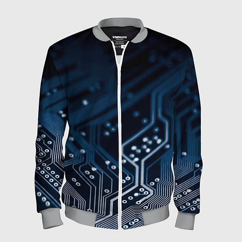 Мужской бомбер Дорожки платы / 3D-Меланж – фото 1