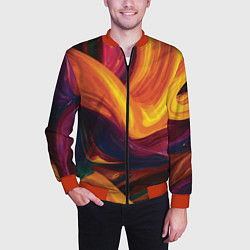Бомбер мужской Цветная абстракция colorful, цвет: 3D-красный — фото 2
