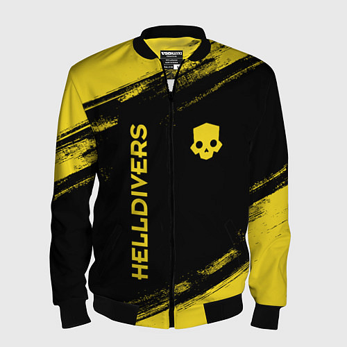 Мужской бомбер Helldivers: Skull Logo / 3D-Черный – фото 1
