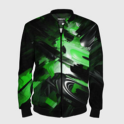 Мужской бомбер Green dark abstract geometry style