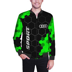 Бомбер мужской Audi green sport hexagon, цвет: 3D-черный — фото 2