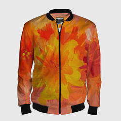 Мужской бомбер Абстракция цветы мастихин