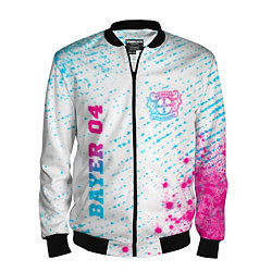 Бомбер мужской Bayer 04 neon gradient style вертикально, цвет: 3D-черный