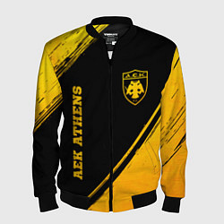 Мужской бомбер AEK Athens - gold gradient вертикально