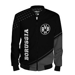 Бомбер мужской Borussia sport на темном фоне вертикально, цвет: 3D-черный